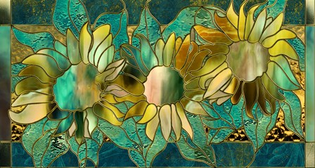 Verdigris Sunflower by Mindy Sommers art print