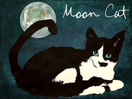 Mooncat by Mindy Sommers art print