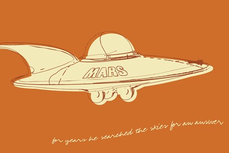 Lunastrella Flying Saucer by John W. Golden art print