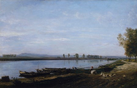 The Seine At Bezons, c. 1851 by Charles Francois Daubigny art print