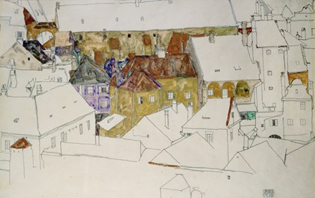 The Yellow Town, 1914 by Egon Schiele art print