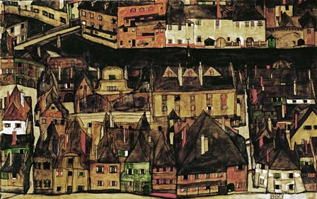 The Small City III, 1913 by Egon Schiele art print