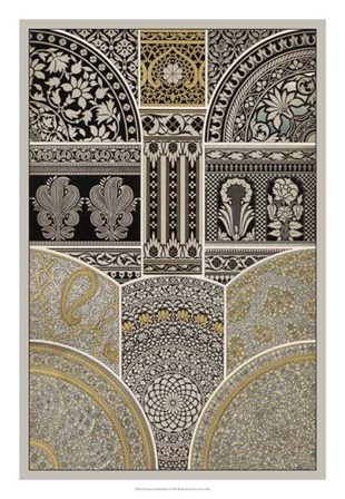 Ornament in Gold &amp; Silver I by Vision Studio art print