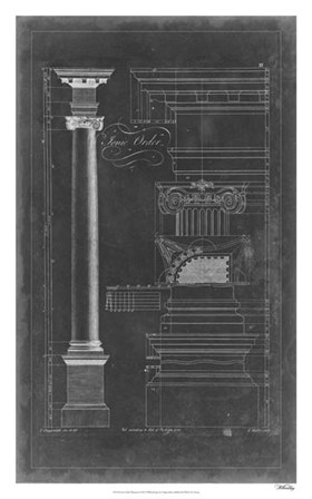 Ionic Order Blueprint by Thomas Chippendale art print