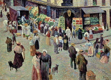 La Rue Des Abesses, Paris by Maximilien Luce art print