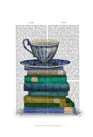 Teacup and Books by Fab Funky art print