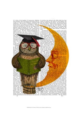 Owl On The Moon by Fab Funky art print