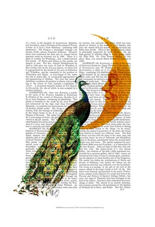 Peacock on the Moon by Fab Funky art print