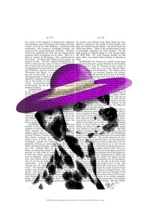 Dalmatian With Purple Wide Brimmed Hat by Fab Funky art print