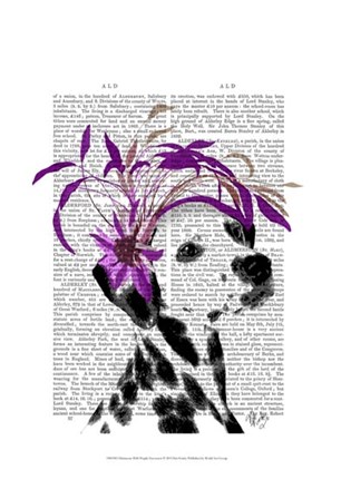 Dalmatian With Purple Fascinator by Fab Funky art print