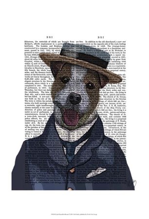 Jack Russell in Boater by Fab Funky art print