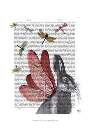 Dragonfly Hare by Fab Funky art print