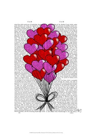 Valentine Heart Balloon Illustration by Fab Funky art print