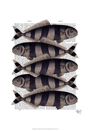 Five Striped Fish by Fab Funky art print