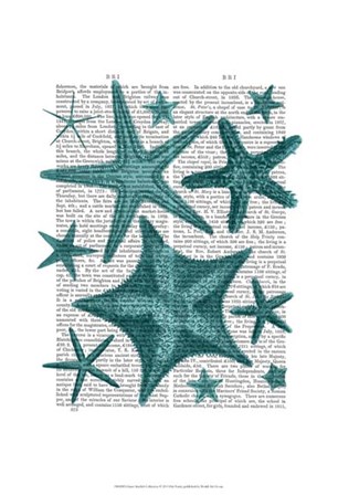 Green Starfish Collection by Fab Funky art print