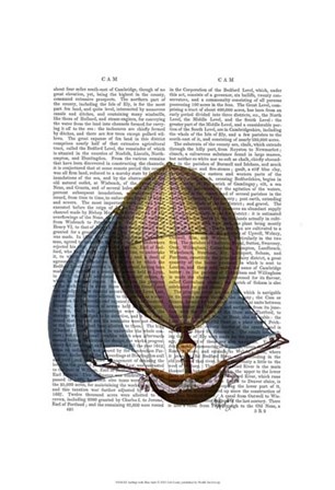 AirShip with Blue Sails by Fab Funky art print