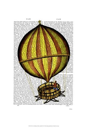 Hot Air Balloon Yellow and Red by Fab Funky art print