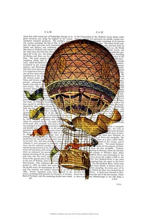 Hot Air Balloon with Flags by Fab Funky art print