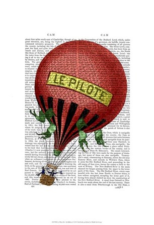 Le Pilote Hot Air Balloon by Fab Funky art print