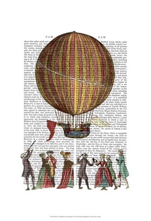 Hot Air Balloon And People by Fab Funky art print