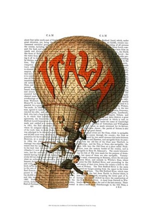 Italia Hot Air Balloon by Fab Funky art print