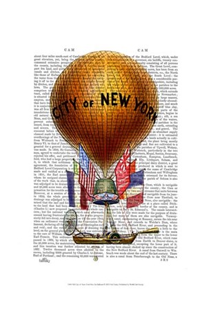 City of New York Hot Air Balloon by Fab Funky art print