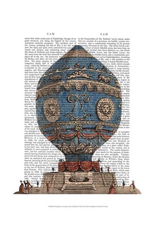 Montgolfier Aerostatique Hot Air Balloon by Fab Funky art print