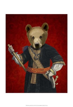 Bear in Blue Robes by Fab Funky art print