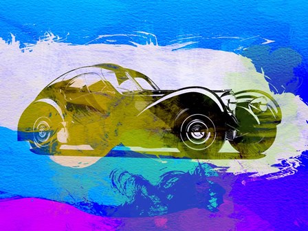 Bugatti Atlantic Watercolor 2 by Naxart art print