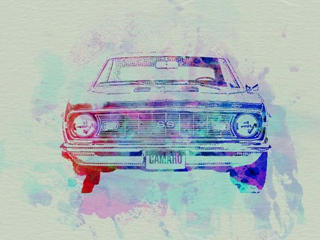 Chevy Camaro Watercolor 2 by Naxart art print