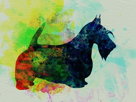 Scottish Terrier Watercolor by Naxart art print