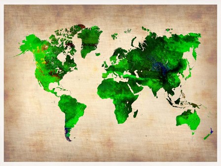 World Watercolor Map 6 by Naxart art print