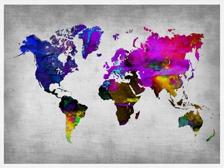 World Watercolor Map 13 by Naxart art print