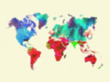 Dotted World Map 4 by Naxart art print
