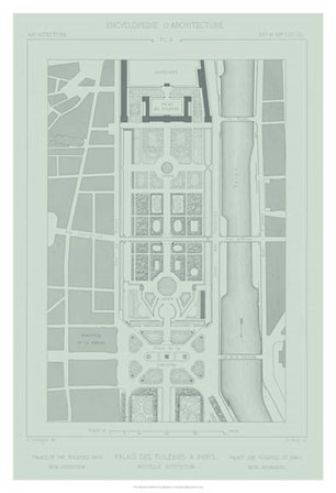 Mint &amp; Slate Garden Plan II by Vision Studio art print