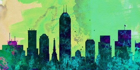 Indianapolis City Skyline by Naxart art print