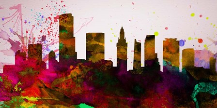 Miami City Skyline by Naxart art print