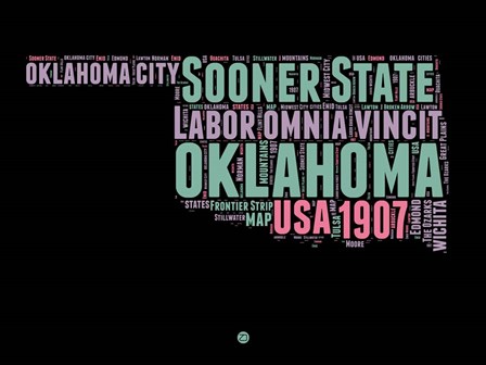 Oklahoma Word Cloud 1 by Naxart art print