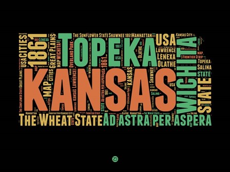 Kansas Word Cloud 1 by Naxart art print