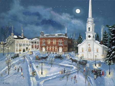 Berkshire Green in Winter (Lee Mass) by Bob Fair art print