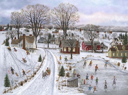 Sleds and Skates by Bob Fair art print