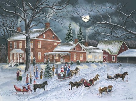 The Carolers Gather by Bob Fair art print