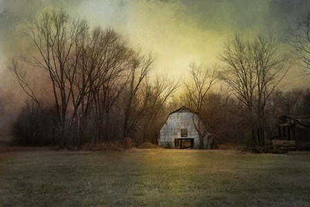 Blue Barn At Sunrise by Jai Johnson art print