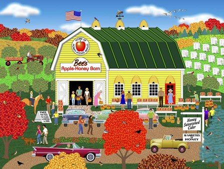 Bee's Apple Honey Barn by Mark Frost art print