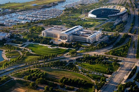 Field Museum and Soldier Field, Chicago, Illinois by Panoramic Images art print