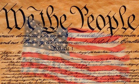 Constitution and U.S. Flag by Panoramic Images art print