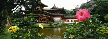 Buddhist Temple, Byodo-in Temple, Koolau Range, Oahu, Hawaii by Panoramic Images art print