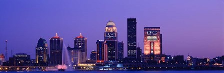 Night Skyline Louisville KY by Panoramic Images art print