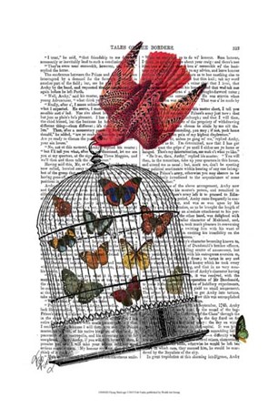 Flying Birdcage by Fab Funky art print