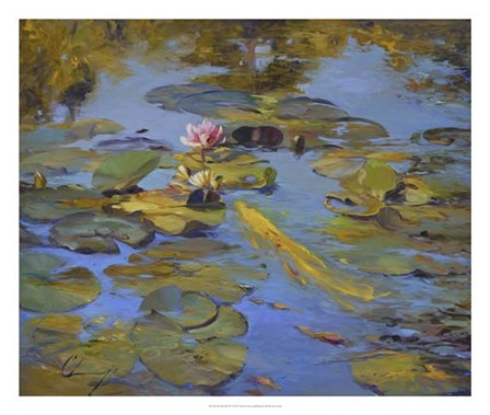 Koi &amp; Lilies II by Chuck Larivey art print